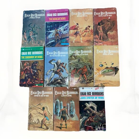 Complete Series Set JOHN CARTER OF MARS 1-11 Edgar Rice Burroughs Lot - Picture 1 of 14
